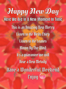 happy new day here we are in a new moment in time this is an amazing new mercy listen to the birds chirp