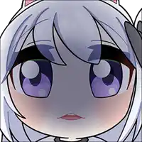 a close up of a cartoon character with purple eyes