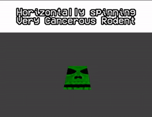a very cancerous rodent is spinning horizontally on a black background .