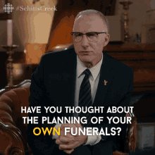 have you thought about your own funerals schitts creek ep303 funeral planning lets plan a funeral