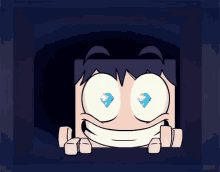 a cartoon character with a diamond in his eye