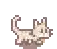 a pixel art drawing of a cat sitting on top of a table .