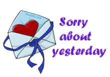 sorry about yesterday sorry heart note im sorry