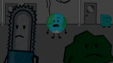 a cartoon character is standing in front of an explosion in a dark room