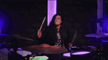 Lauren Babic Drumming GIF - Lauren Babic Drumming Red Handed Denial GIFs
