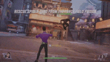 a screenshot of a video game called rescue spider-zero from the force field prison