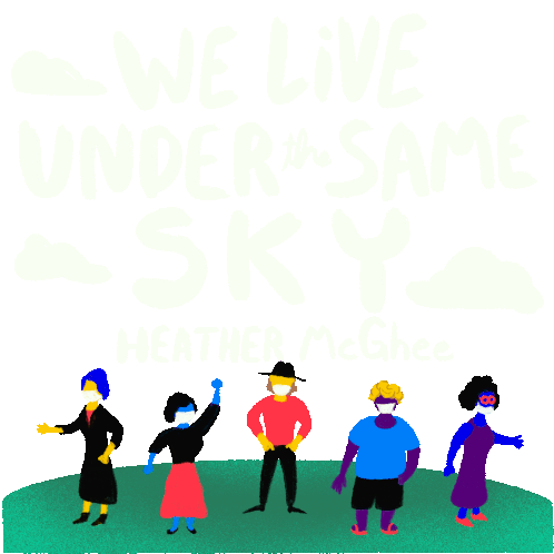 We Live Under The Same Sky Equality Sticker - We Live Under The Same Sky Equality Raised Fist Stickers