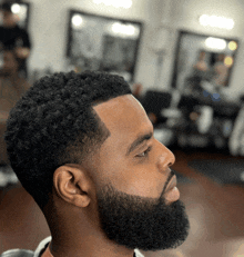 a man with a beard is sitting in a chair