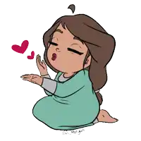 a cartoon of a girl blowing a kiss with the name mariyah written below her