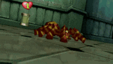 a cartoon spider is crawling on the floor in a room .