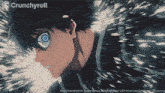 a crunchyroll ad with a cartoon character