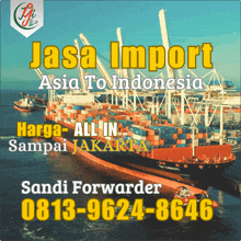 an advertisement for a company called jasa import