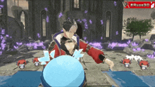 a video game screen shows a character and says # ruze3d on it