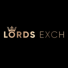 a logo for lords exch with a gold crown