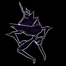 a purple and white drawing of a spider with a crown on its head .