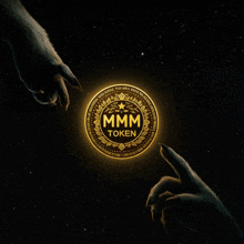 two paws reaching for a token that says mmm token