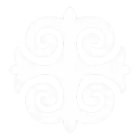 a black and white drawing of a circular design with swirls