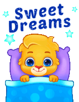 a sweet dreams sticker with a cartoon character
