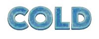 the word cold is displayed in blue letters