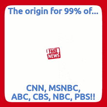 a red and white sign that says fake news cnn msnbc abc cbs nbc pbs