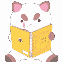 writing puppycat bee and puppycat taking notes write a diary