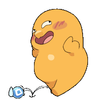 a cartoon character with the letter d on it