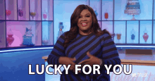 Lucky For You Nicole Byer GIF - Lucky For You Nicole Byer Nailed It GIFs