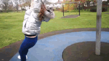 swing little girl playing playground