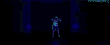 a glow in the dark image of a person with the words thenextblgthing below them