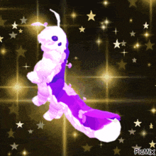 a picture of a purple and white caterpillar with a picmix watermark