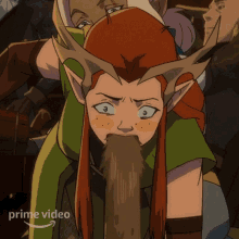 a cartoon of a woman with a long tongue and the words prime video below her
