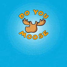 a blue background with a loading screen for a moose game