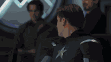 two men in military uniforms are standing next to each other and one has the number 13 on his sleeve