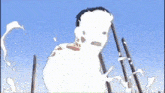 a cartoon drawing of a man with a sword in his hand