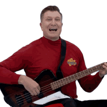playing bass guitar simon wiggle the wiggles bassist happy