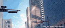 a picture of a city with the words new type of hero