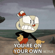 Youre On Your Own Buddy Cuphead GIF - Youre On Your Own Buddy Cuphead The Cuphead Show GIFs