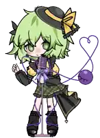 a girl with green hair is singing into a microphone while wearing a hat