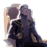 a cartoon character is sitting in a chair and holding a lighter