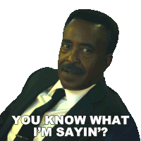 a man in a suit and tie is saying " you know what i 'm sayin "