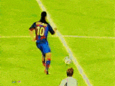 a soccer player with the number 10 on their jersey