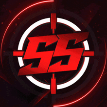 a red and white logo that says ss in a circle