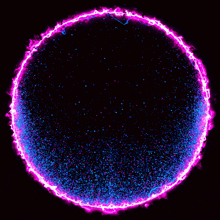 a purple and blue circle with a lot of sparkles
