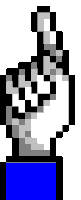 a pixel art of a hand giving a thumbs up .
