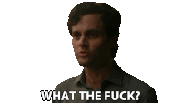 a man with his mouth open and the words " what the fuck " behind him