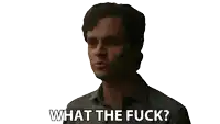 a man with his mouth open and the words " what the fuck " behind him