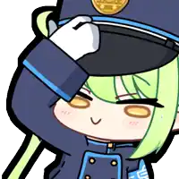 a cartoon drawing of a police officer with a badge on her hat
