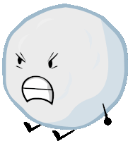 Bfdi Snowball Sticker - Bfdi Snowball Super Angry Stickers