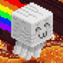 ghosted ghast minecraft rainbow cute