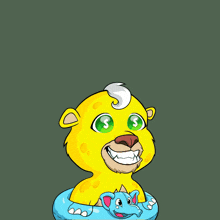 a cartoon lion with a dollar sign in his eye